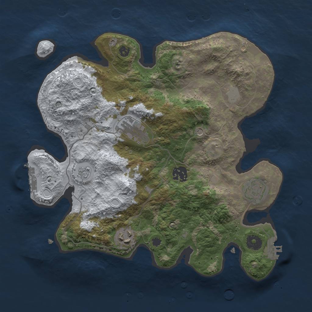 Rust Map: Procedural Map, Size: 3000, Seed: 23556, 13 Monuments