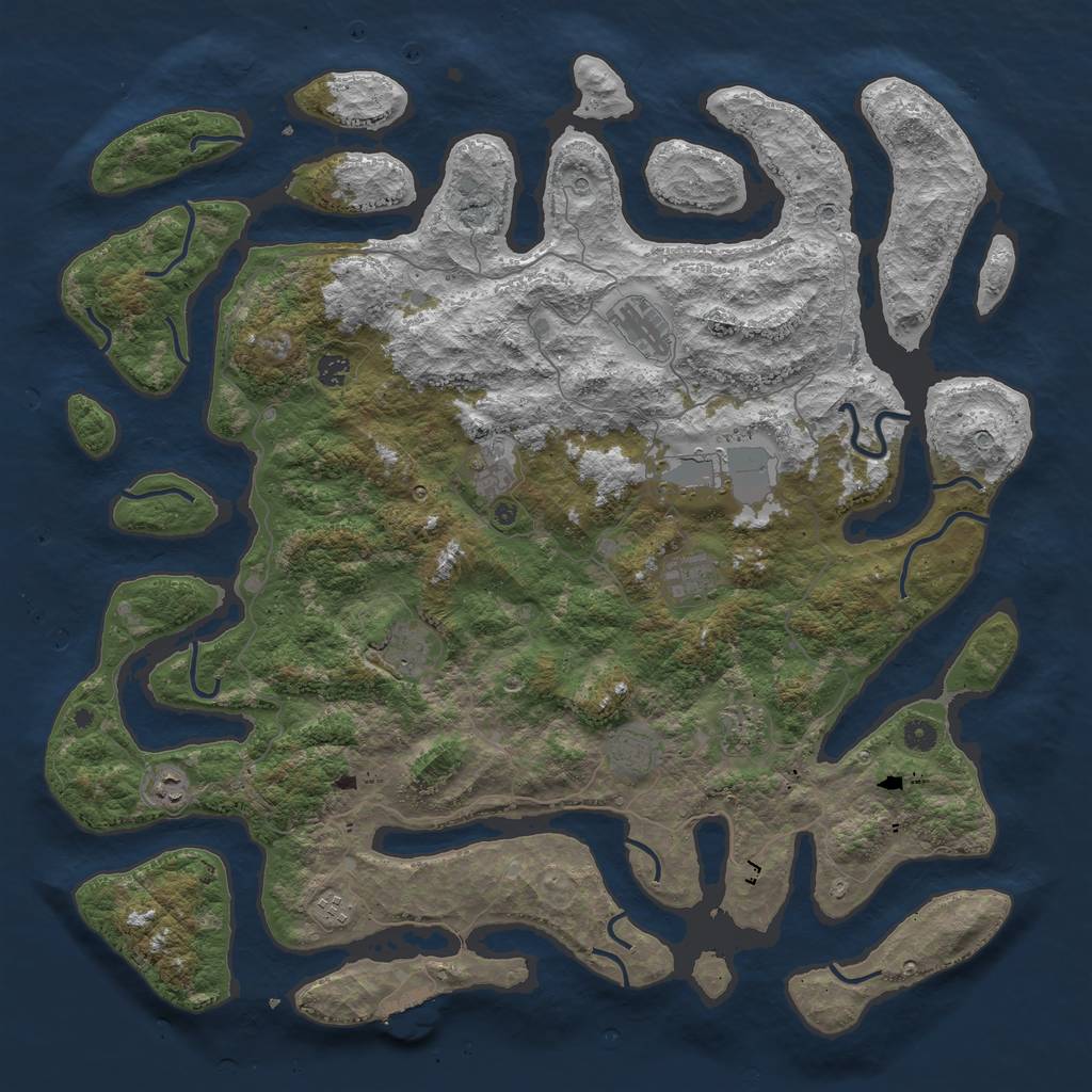 Rust Map: Procedural Map, Size: 5000, Seed: 3194034, 14 Monuments