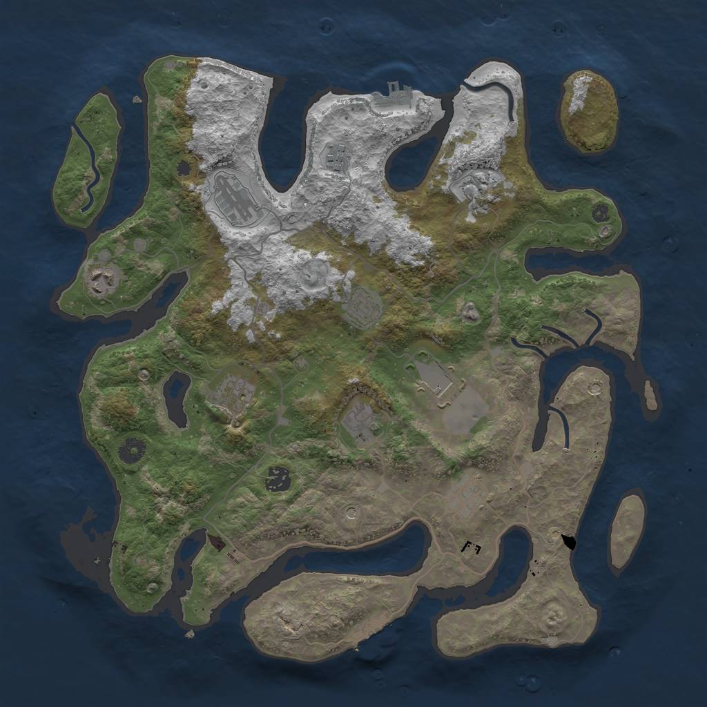 Rust Map: Procedural Map, Size: 4000, Seed: 72521471, 15 Monuments