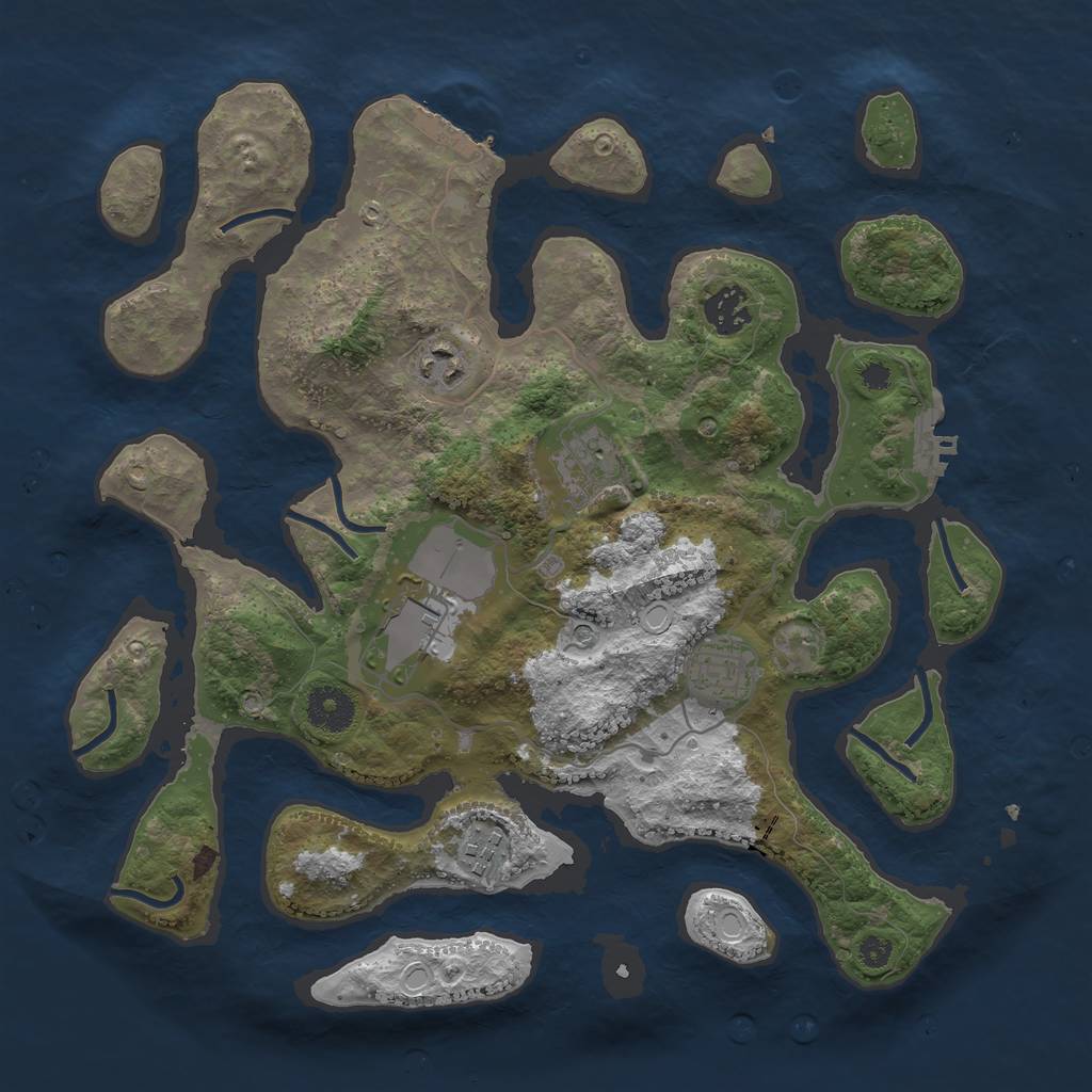 Rust Map: Procedural Map, Size: 3500, Seed: 2469, 14 Monuments