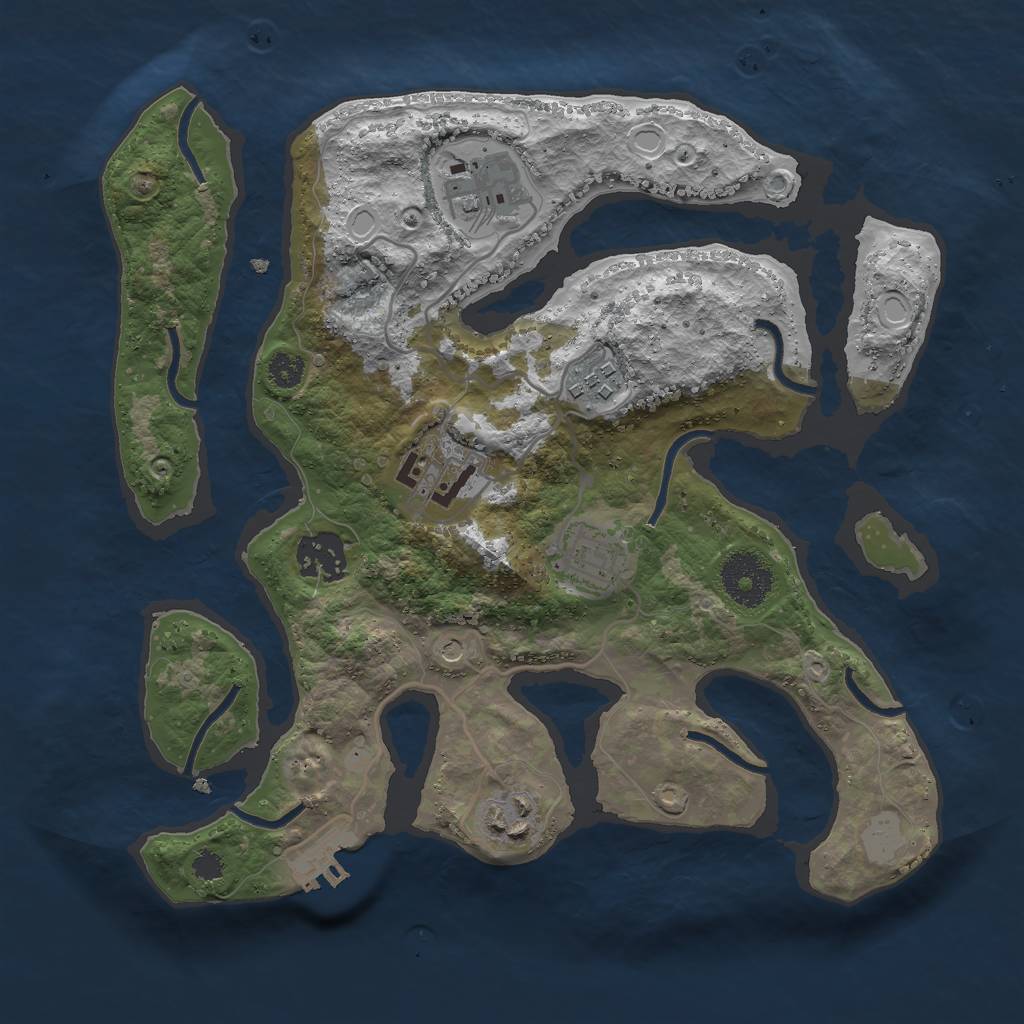 Rust Map: Procedural Map, Size: 3000, Seed: 6969420, 13 Monuments