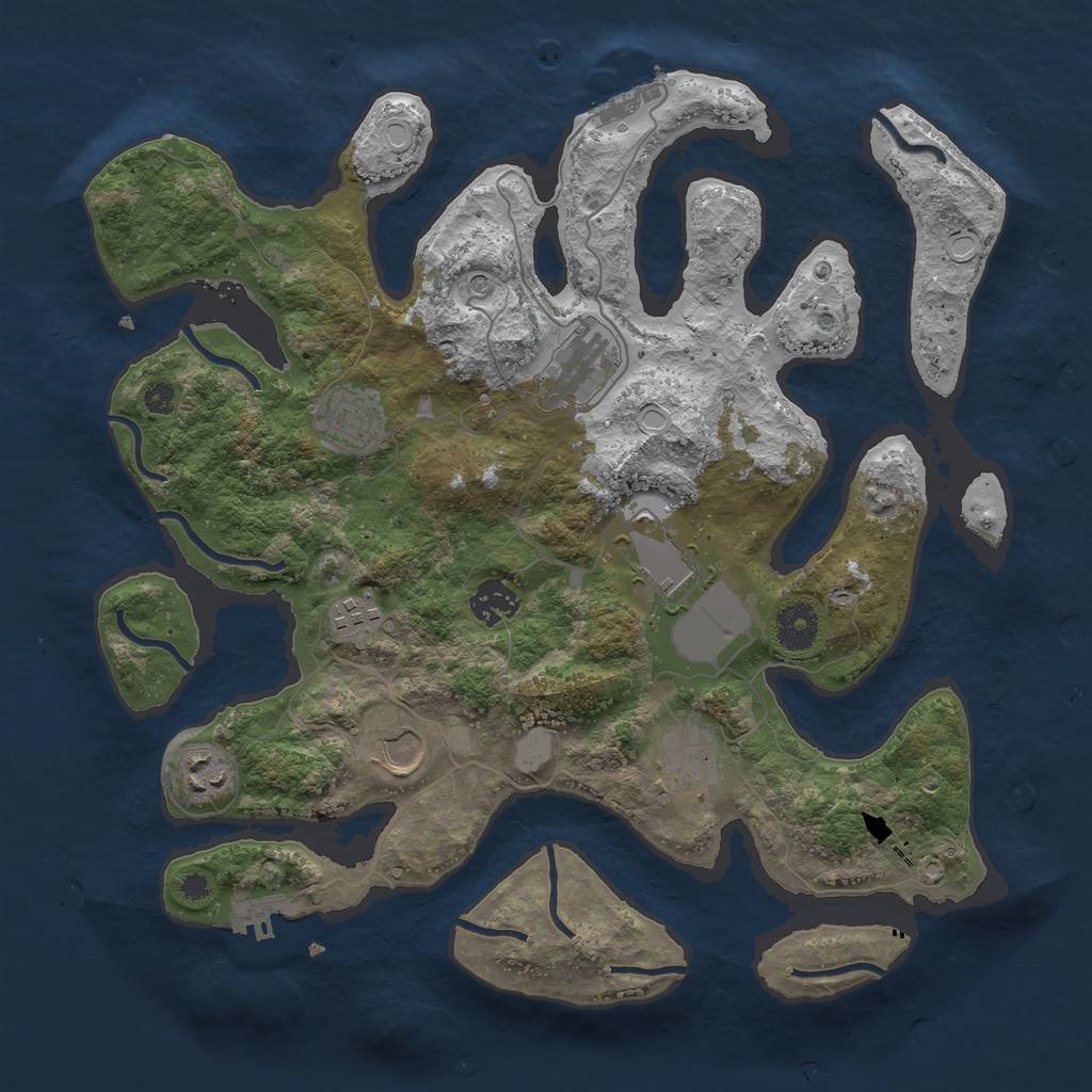 Rust Map: Procedural Map, Size: 3600, Seed: 356726348, 16 Monuments