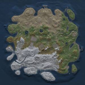 Thumbnail Rust Map: Procedural Map, Size: 3800, Seed: 3000, 16 Monuments