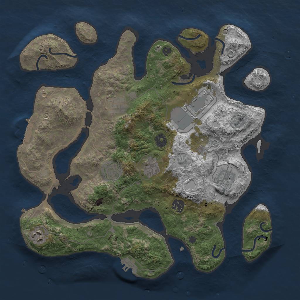 Rust Map: Procedural Map, Size: 3500, Seed: 21842549, 15 Monuments