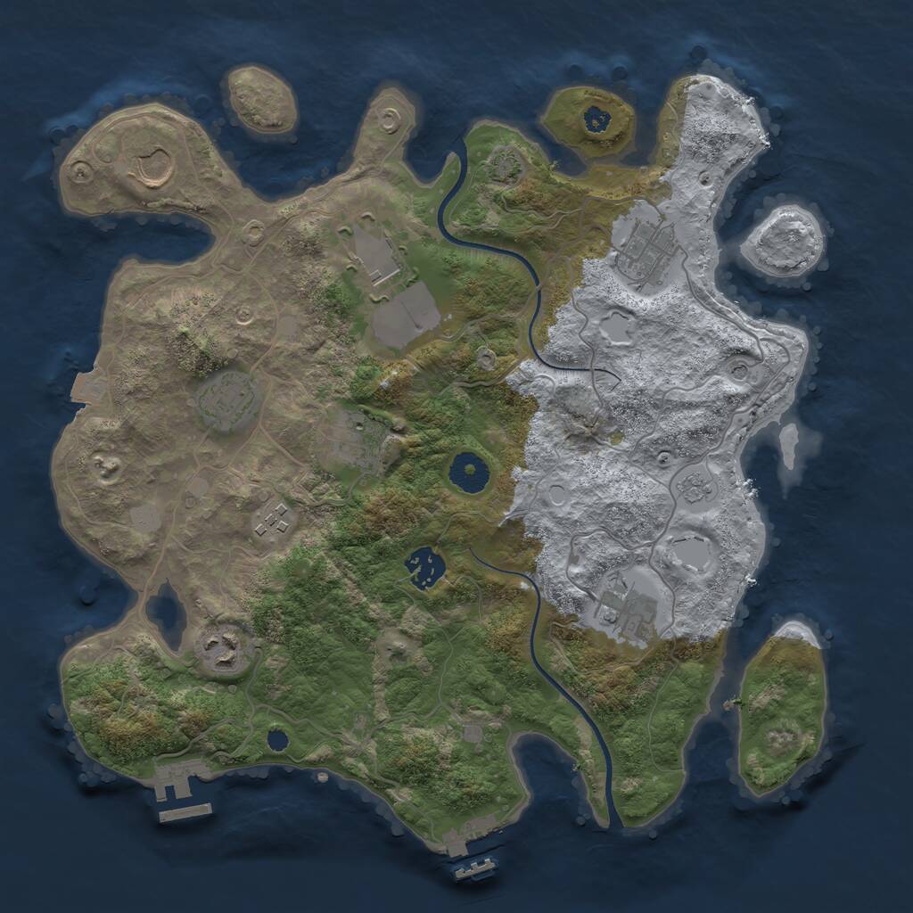 Rust Map: Procedural Map, Size: 3500, Seed: 21842549, 15 Monuments