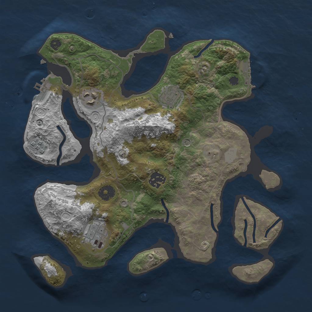 Rust Map: Procedural Map, Size: 3000, Seed: 125, 13 Monuments