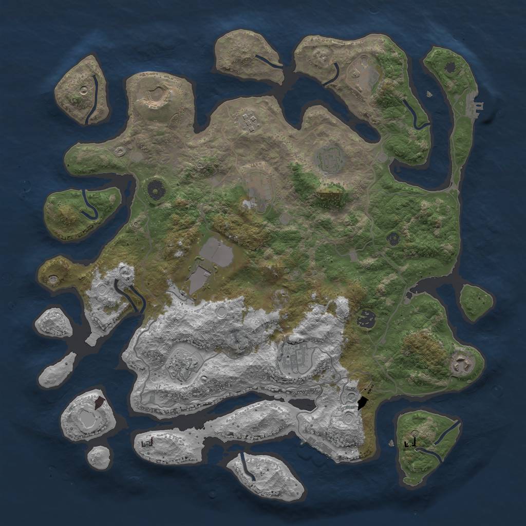 Rust Map: Procedural Map, Size: 4250, Seed: 3000, 21 Monuments