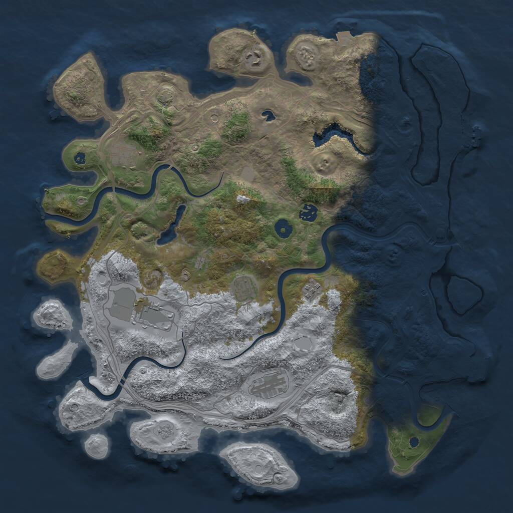 Rust Map: Procedural Map, Size: 4250, Seed: 3000, 13 Monuments