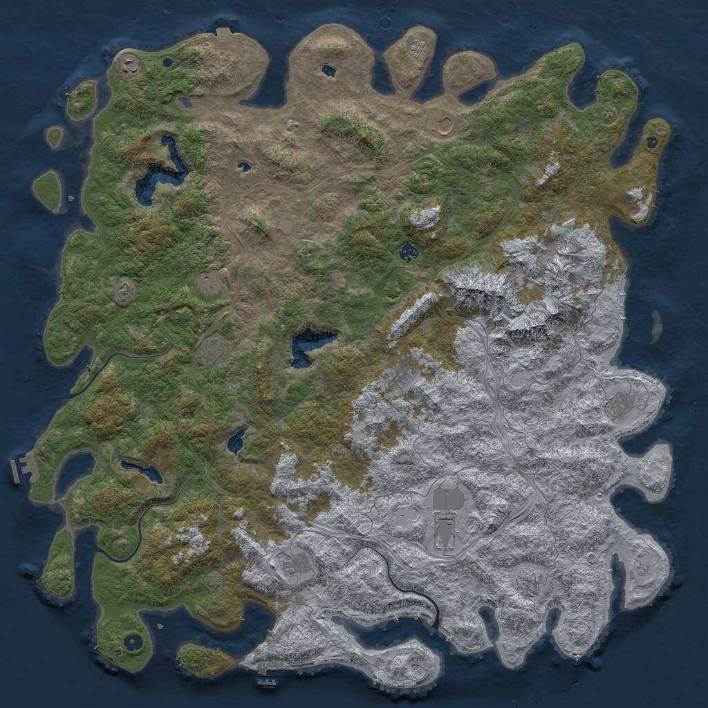 Rust Map: Procedural Map, Size: 6000, Seed: 5946, 17 Monuments