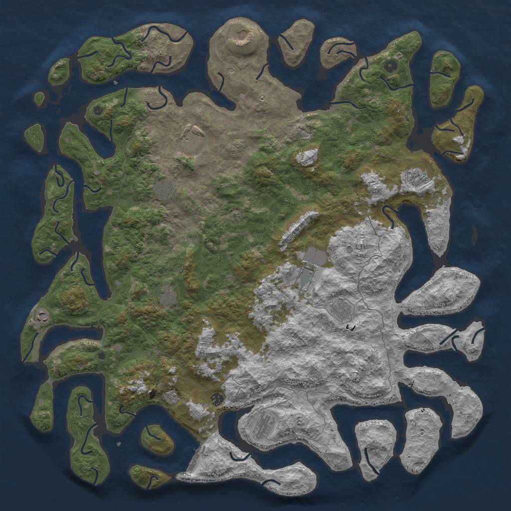 Rust Map: Procedural Map, Size: 6000, Seed: 5946, 15 Monuments