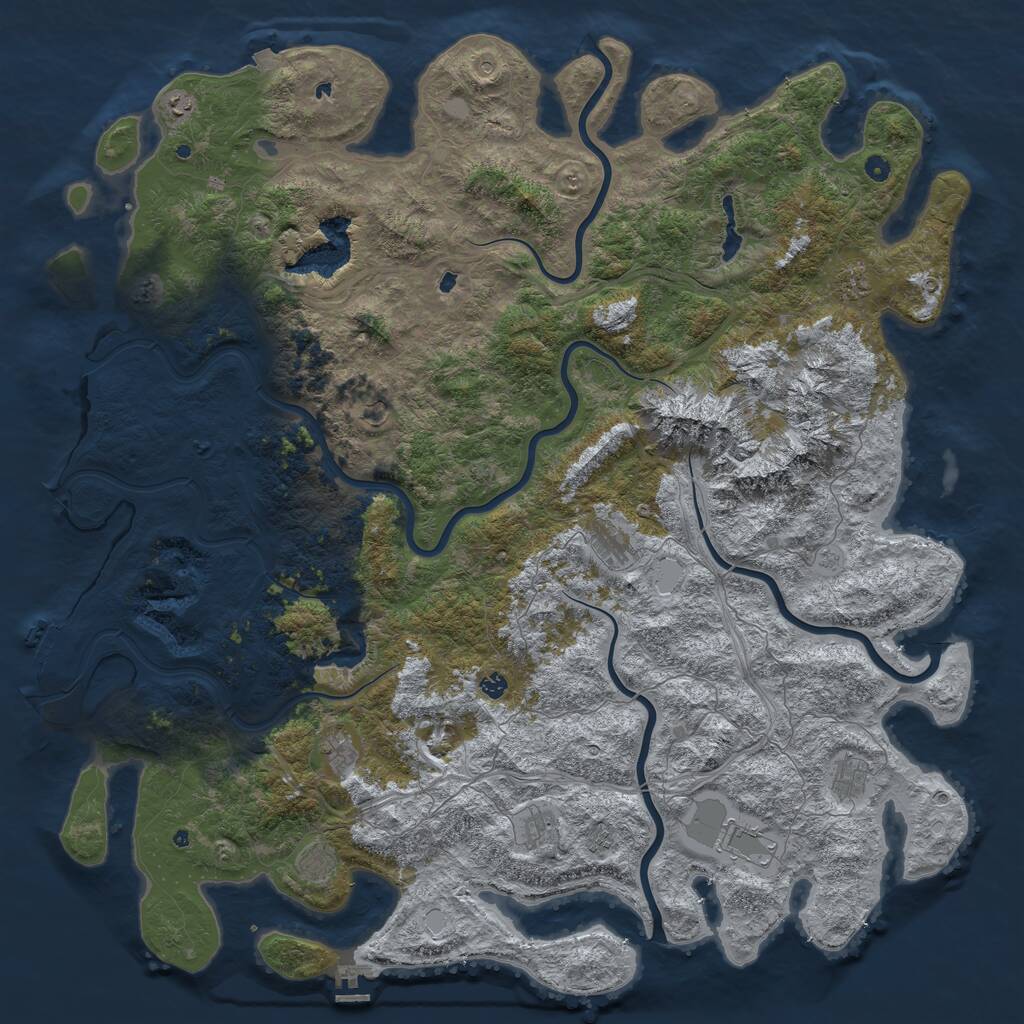 Rust Map: Procedural Map, Size: 6000, Seed: 5946, 17 Monuments