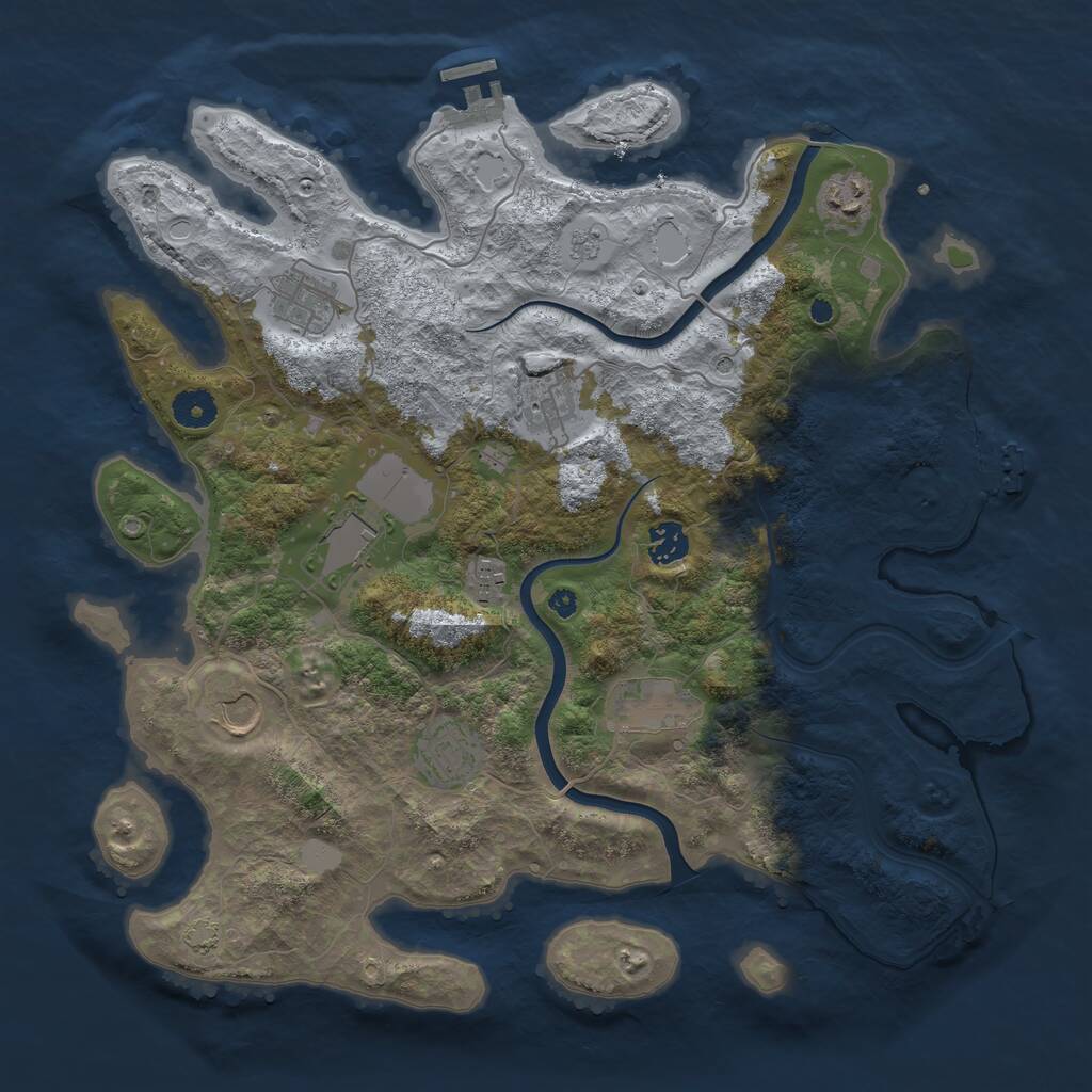 Rust Map: Procedural Map, Size: 3885, Seed: 12005, 15 Monuments