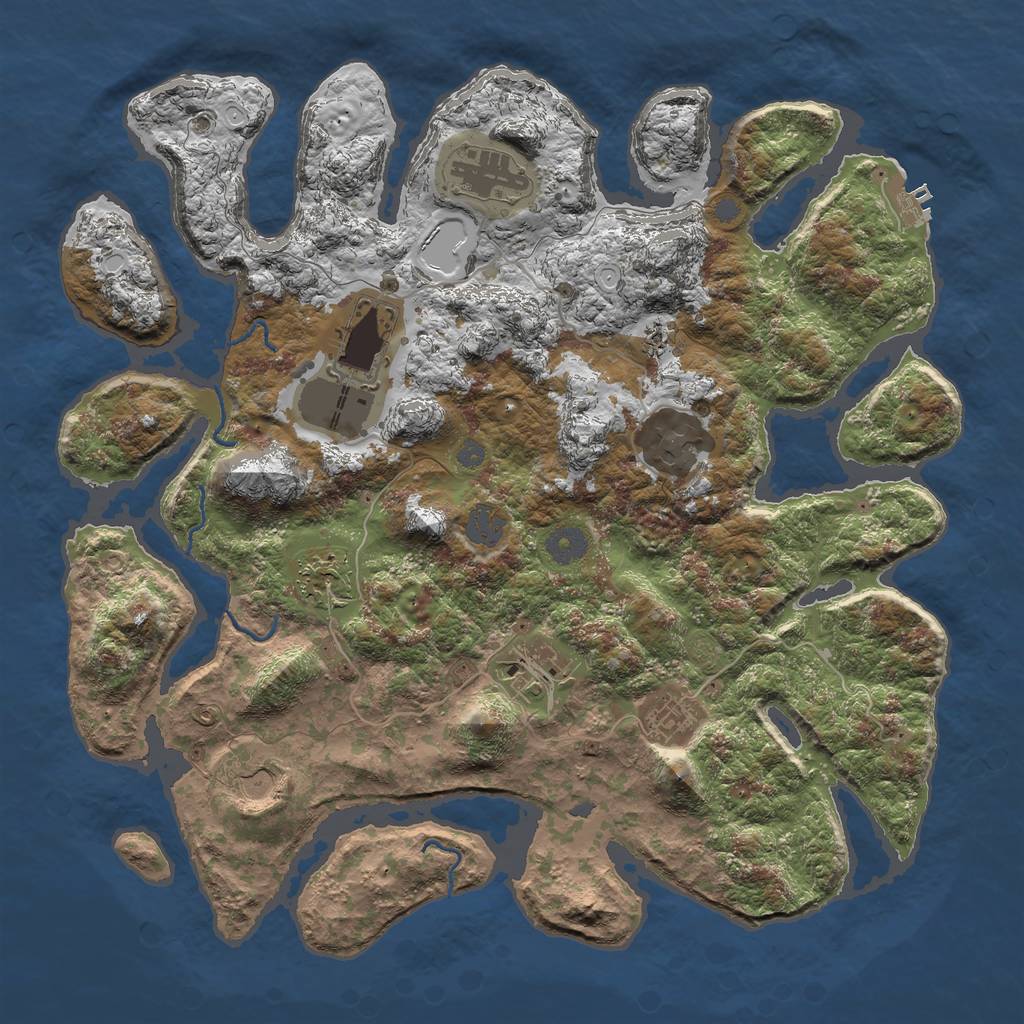 Rust Map: Procedural Map, Size: 3885, Seed: 12005, 13 Monuments