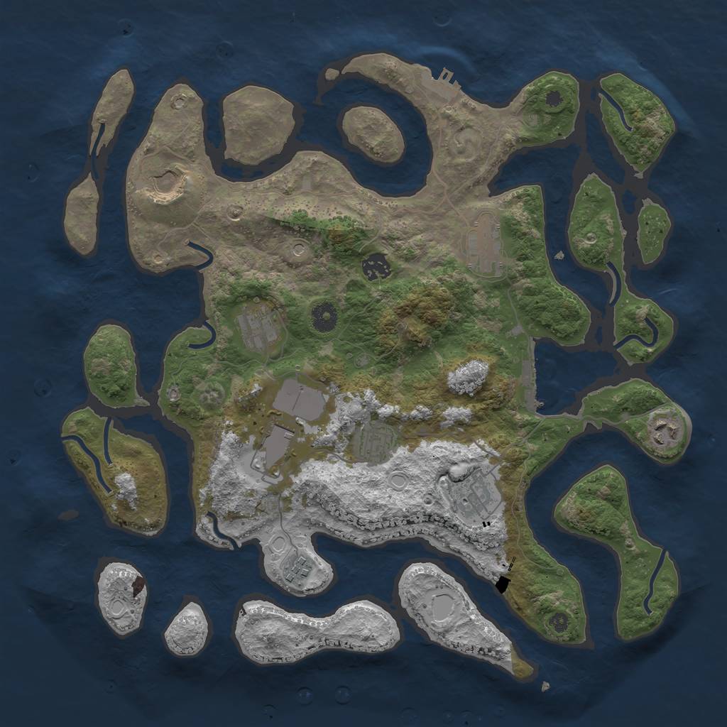 Rust Map: Procedural Map, Size: 3900, Seed: 23213, 17 Monuments