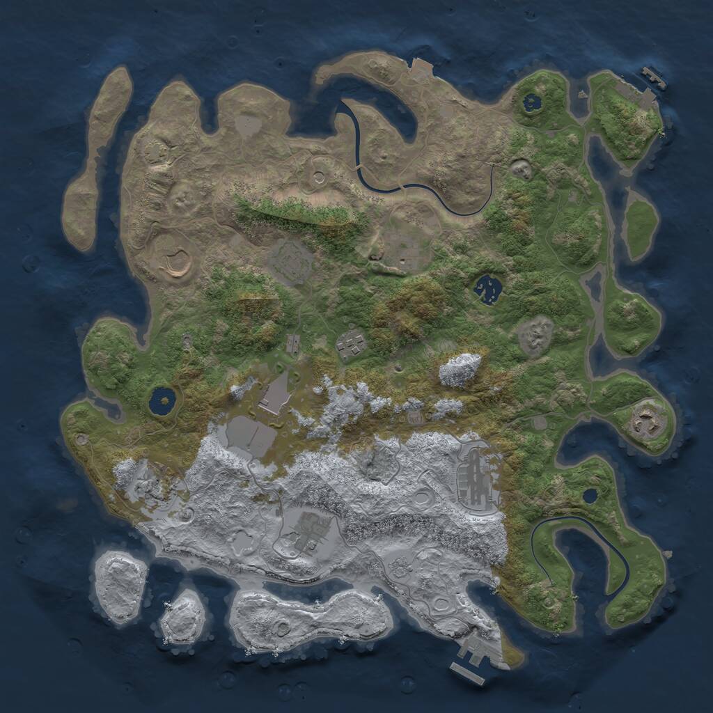 Rust Map: Procedural Map, Size: 3900, Seed: 23213, 16 Monuments