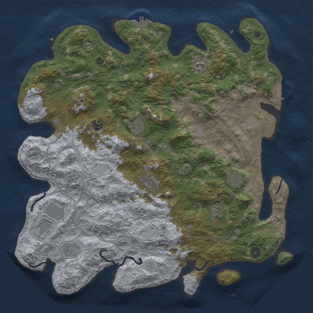 Rust Map: Procedural Map, Size: 4500, Seed: 6286631, 17 Monuments