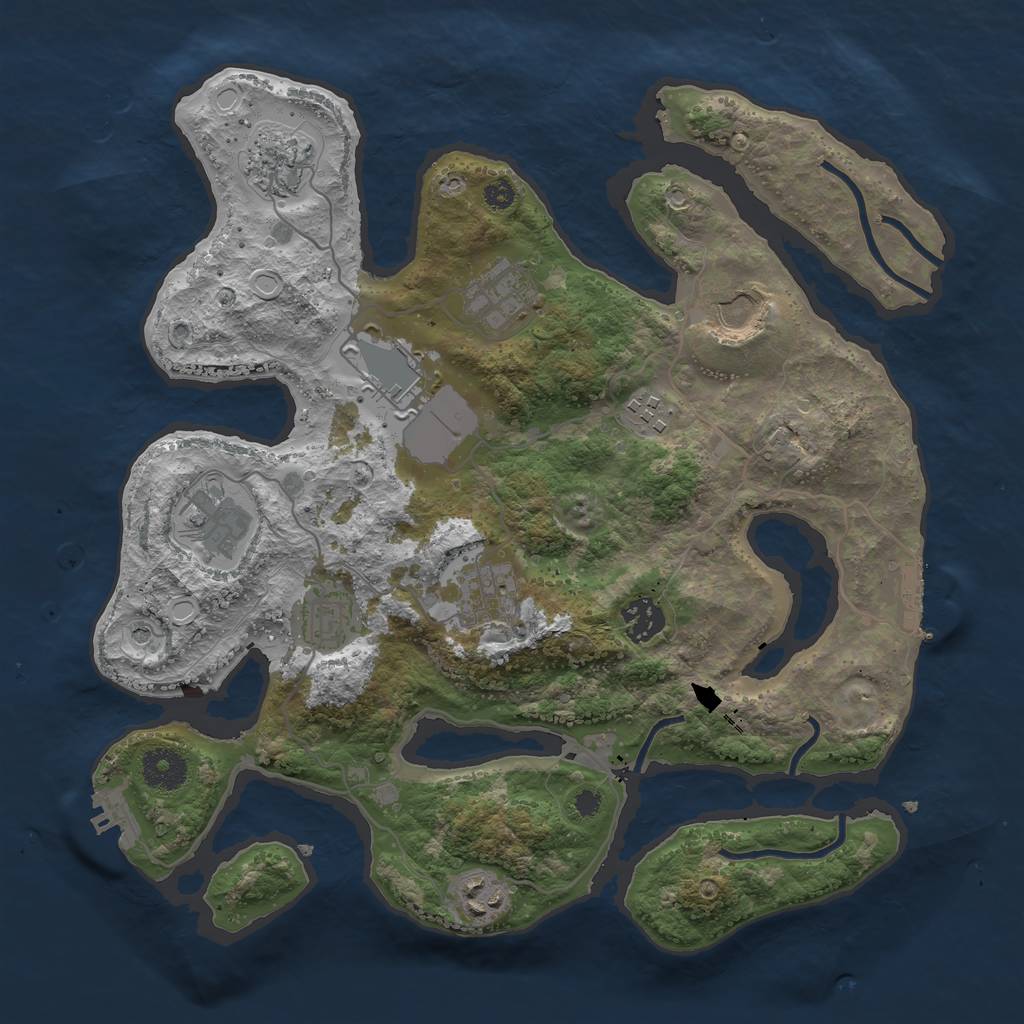 Rust Map: Procedural Map, Size: 3500, Seed: 630187523, 18 Monuments