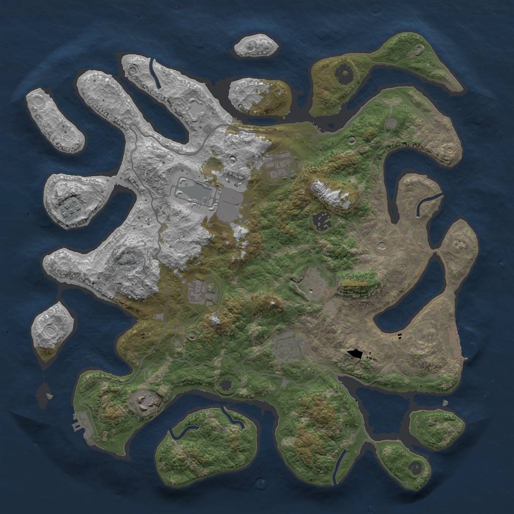 Rust Map: Procedural Map, Size: 4000, Seed: 1801992746, 19 Monuments