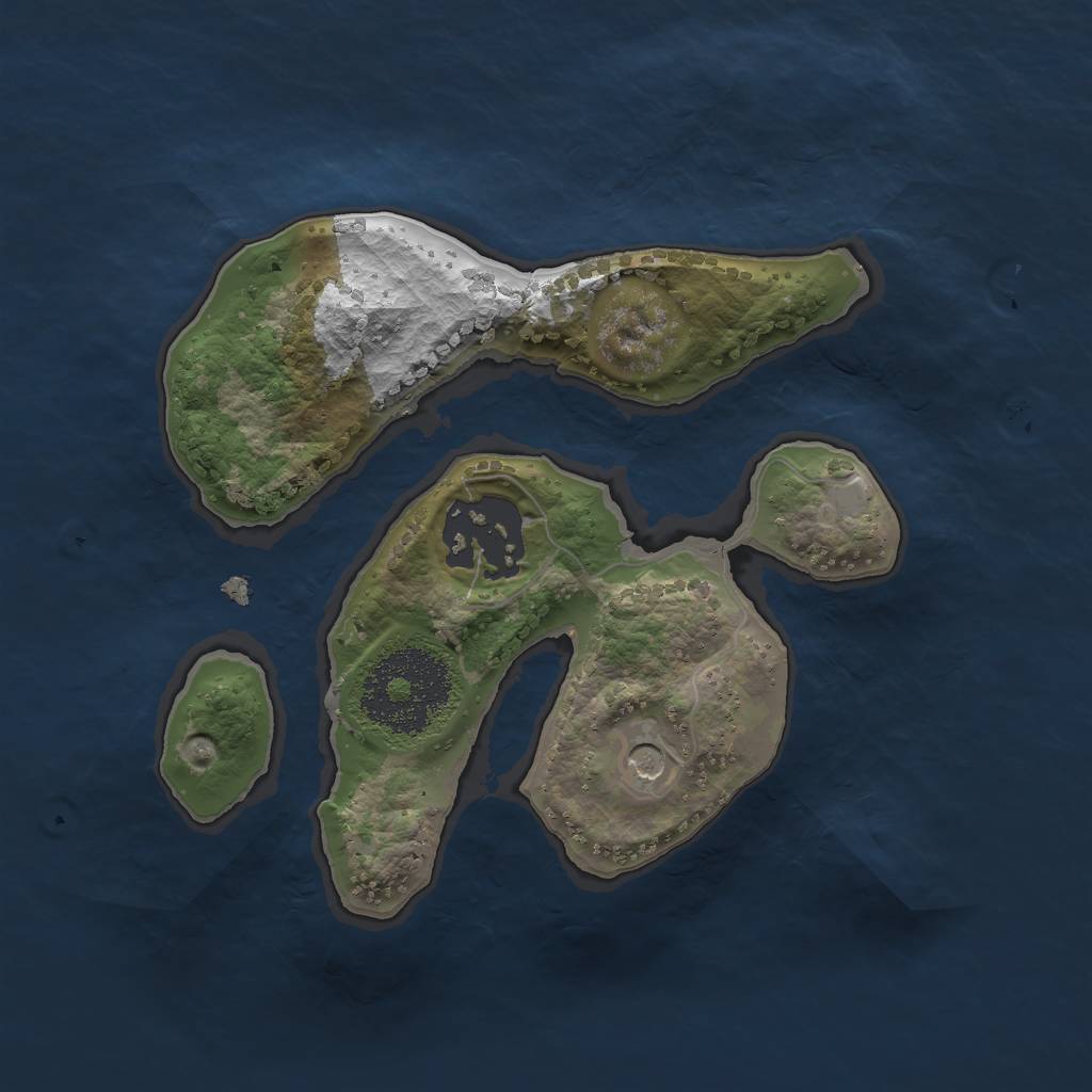 Rust Map: Procedural Map, Size: 1900, Seed: 80675, 4 Monuments