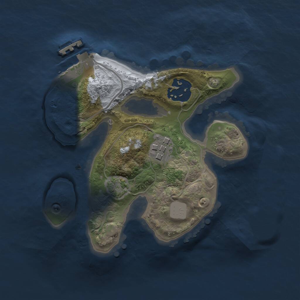 Rust Map: Procedural Map, Size: 1900, Seed: 80675, 5 Monuments