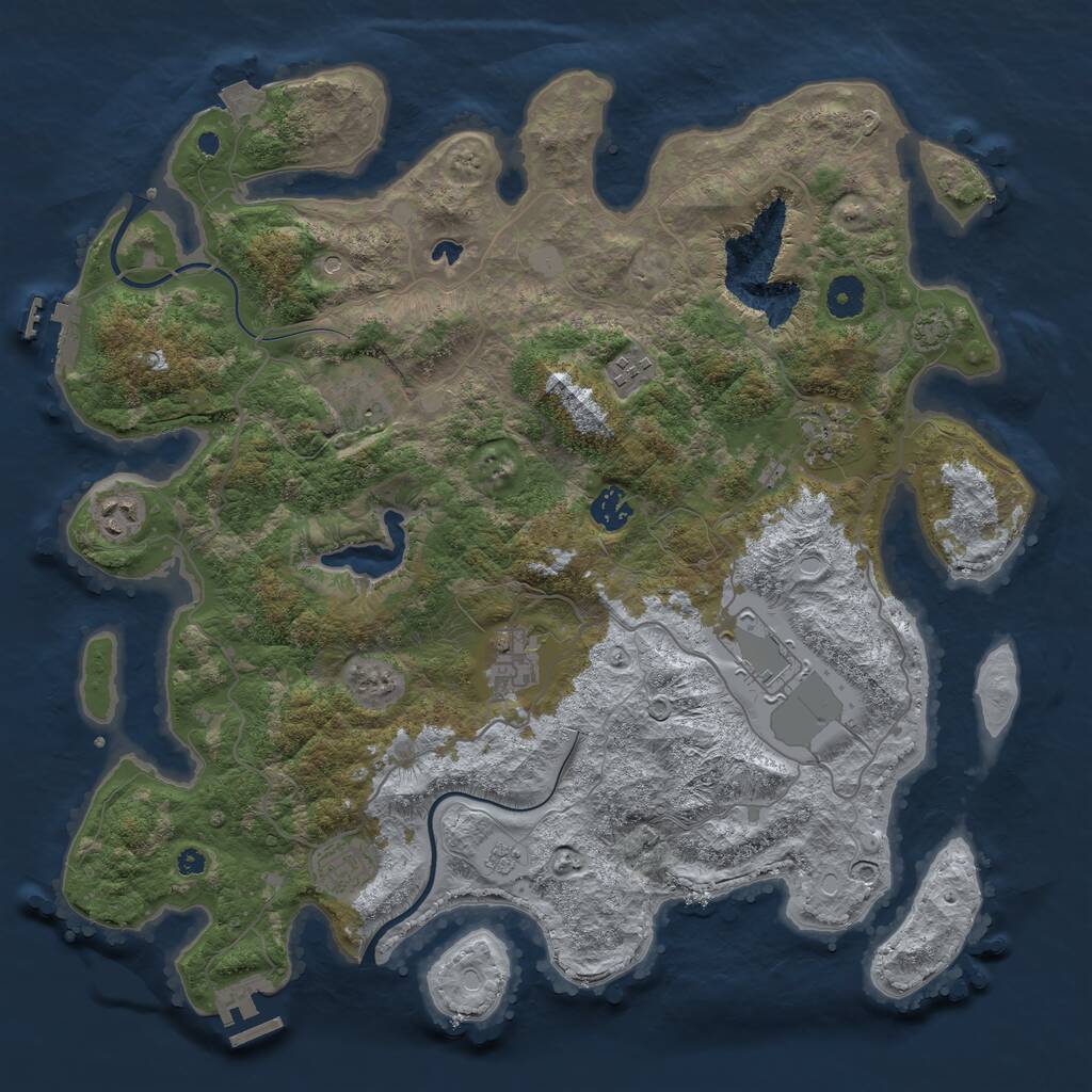 Rust Map: Procedural Map, Size: 4000, Seed: 66497, 14 Monuments