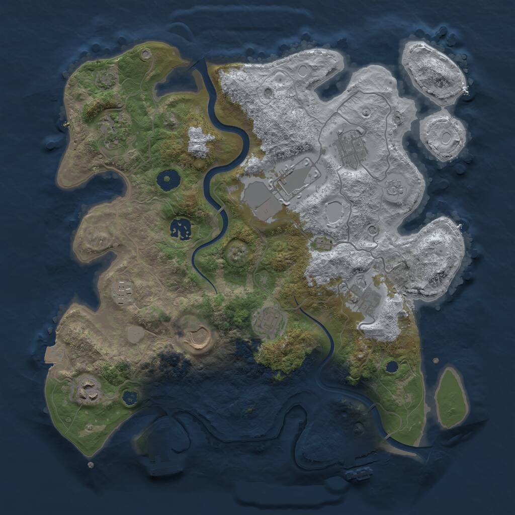 Rust Map: Procedural Map, Size: 3500, Seed: 4564563, 15 Monuments