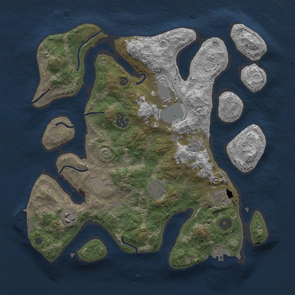 Rust Map: Procedural Map, Size: 3500, Seed: 4564563, 18 Monuments