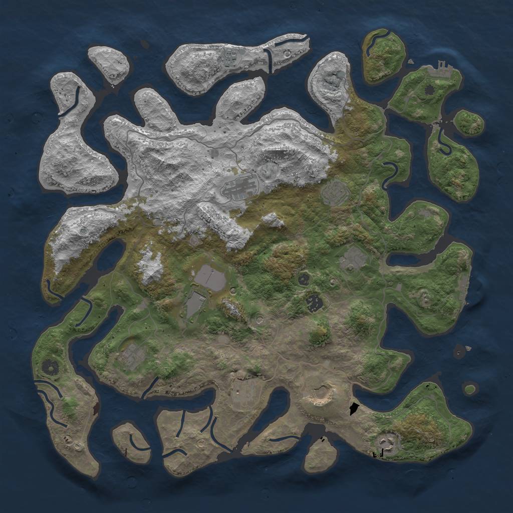 Rust Map: Procedural Map, Size: 4500, Seed: 1600987311, 15 Monuments