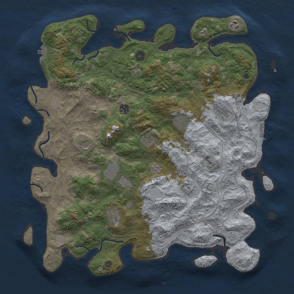 Rust Map: Procedural Map, Size: 4500, Seed: 6032021, 18 Monuments