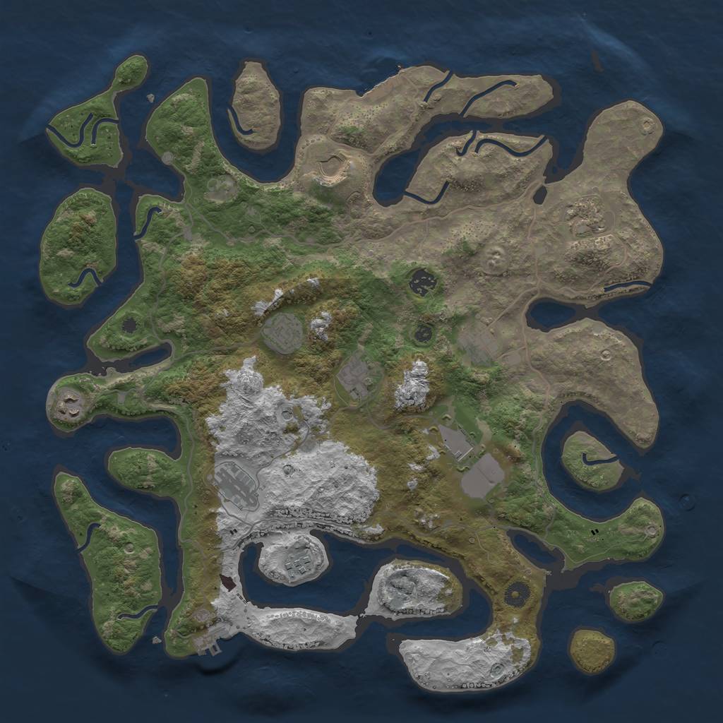 Rust Map: Procedural Map, Size: 4264, Seed: 13844, 15 Monuments