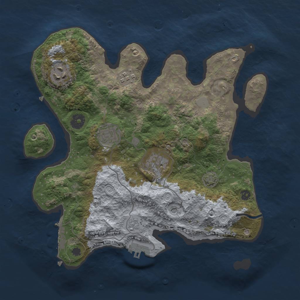 Rust Map: Procedural Map, Size: 3000, Seed: 213978934, 12 Monuments