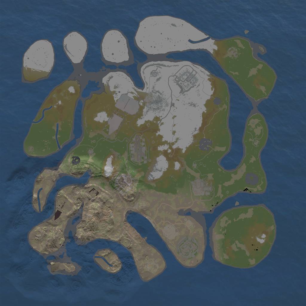 Rust Map: Procedural Map, Size: 3500, Seed: 839, 13 Monuments