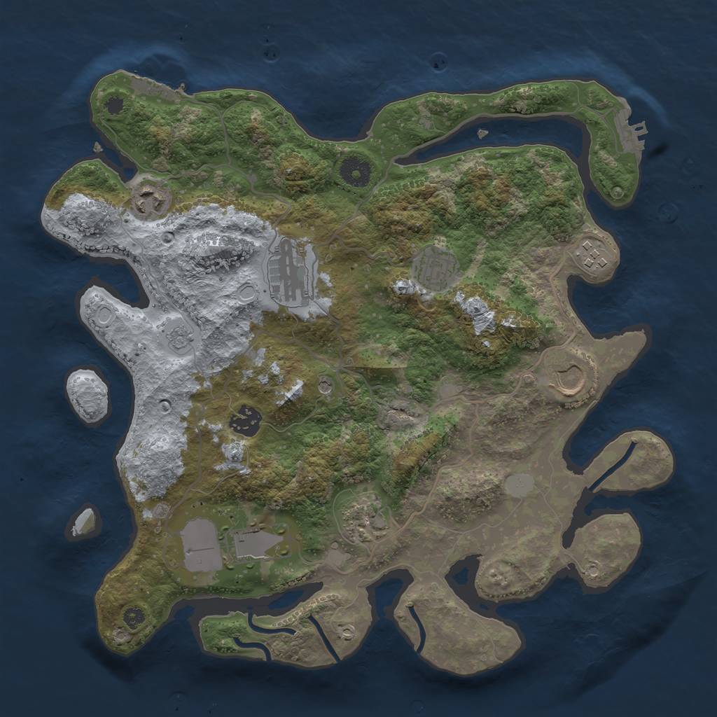 Rust Map: Procedural Map, Size: 3500, Seed: 1599789534, 15 Monuments