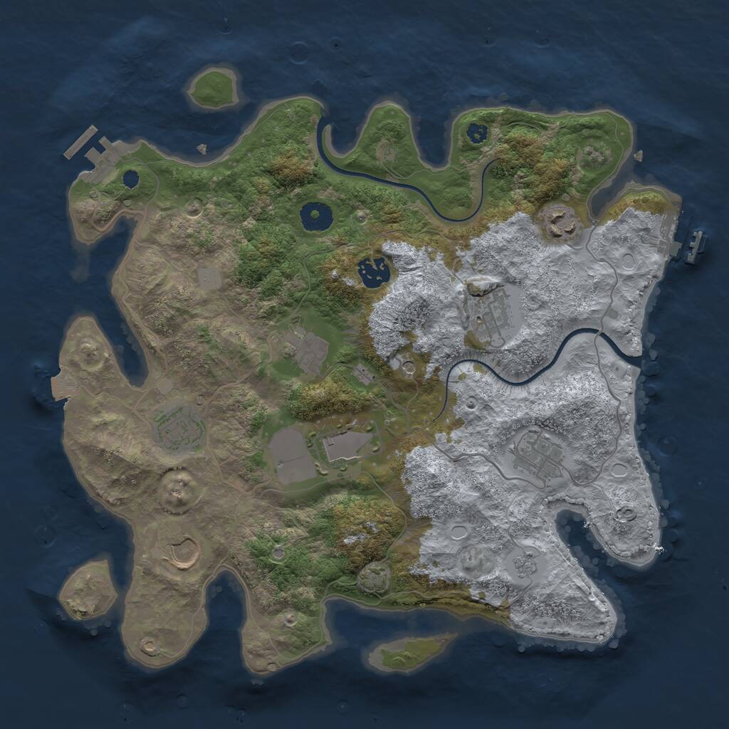 Rust Map: Procedural Map, Size: 3500, Seed: 1589789534, 14 Monuments