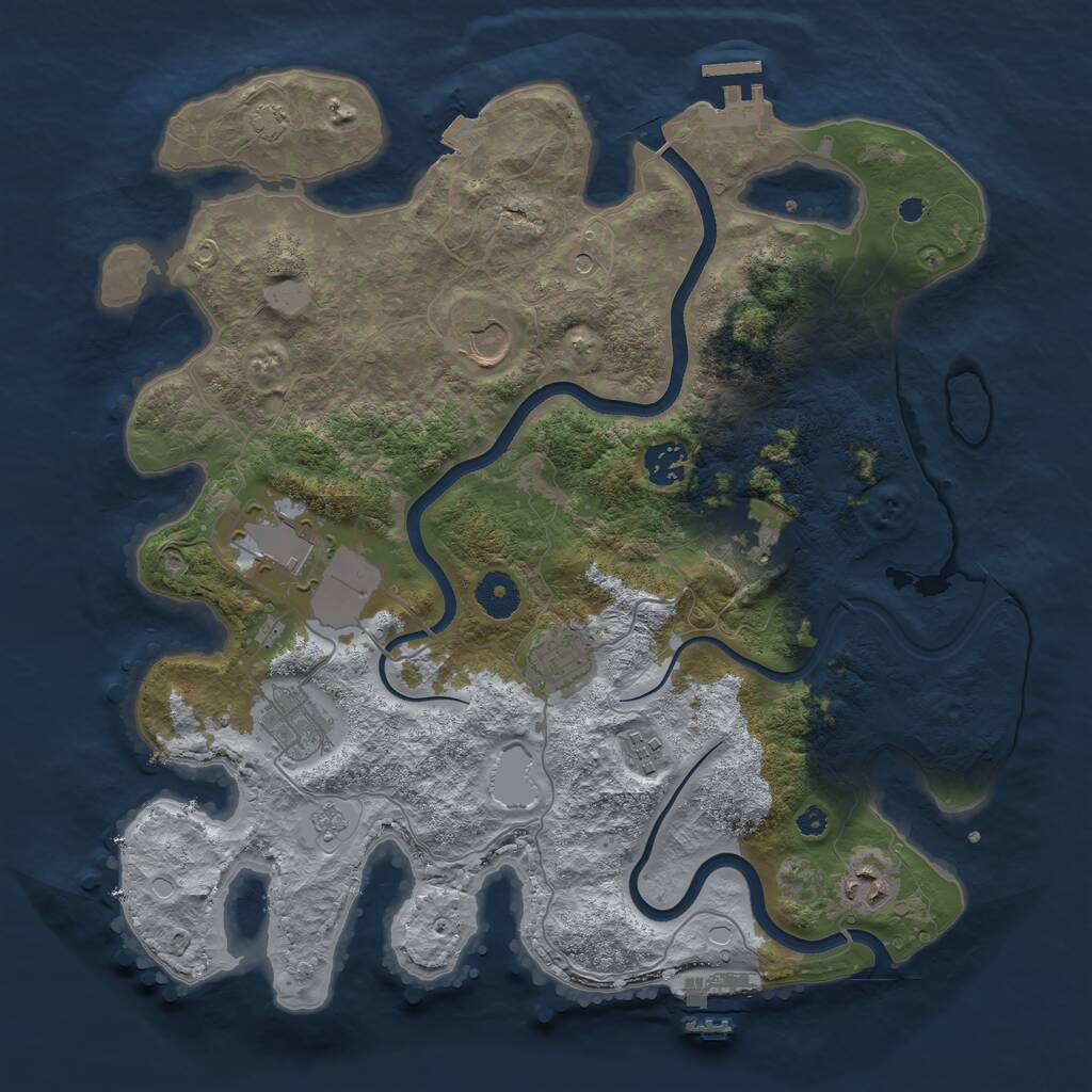 Rust Map: Procedural Map, Size: 3700, Seed: 2341, 14 Monuments