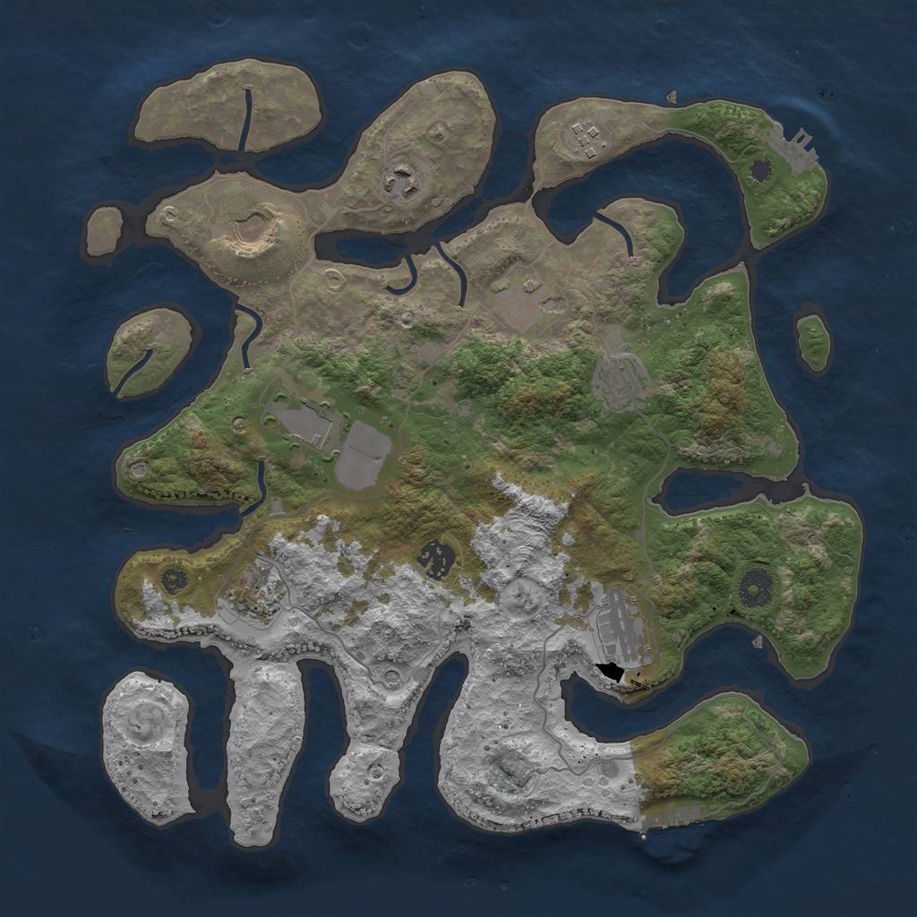 Rust Map: Procedural Map, Size: 3700, Seed: 2341, 14 Monuments