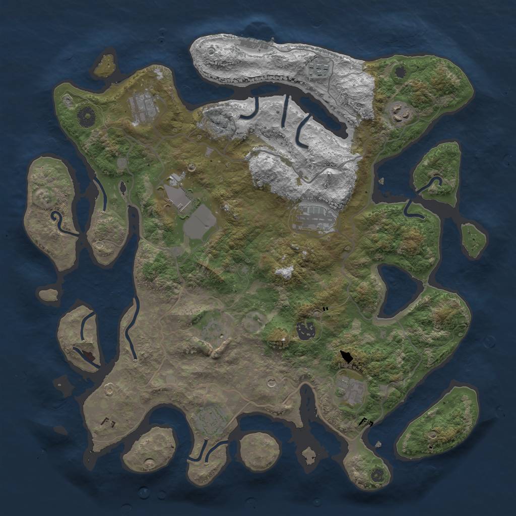 Rust Map: Procedural Map, Size: 4000, Seed: 8365, 13 Monuments