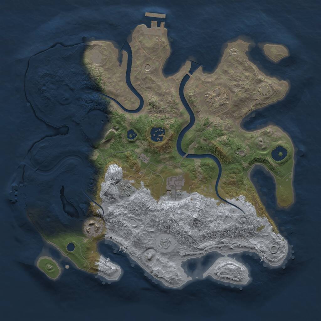 Rust Map: Procedural Map, Size: 3200, Seed: 1489789534, 12 Monuments