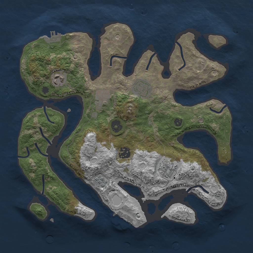 Rust Map: Procedural Map, Size: 3200, Seed: 1489789534, 14 Monuments