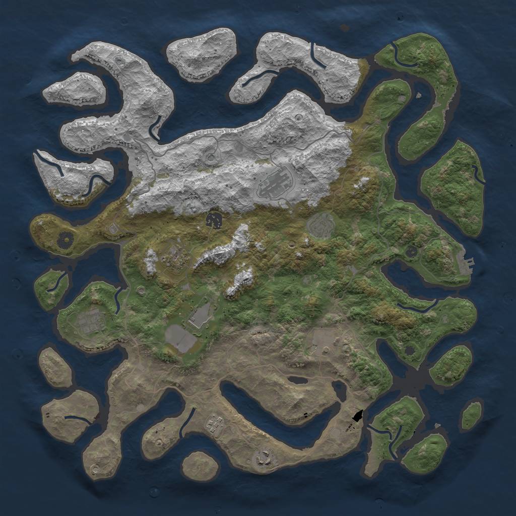 Rust Map: Procedural Map, Size: 4500, Seed: 169, 13 Monuments