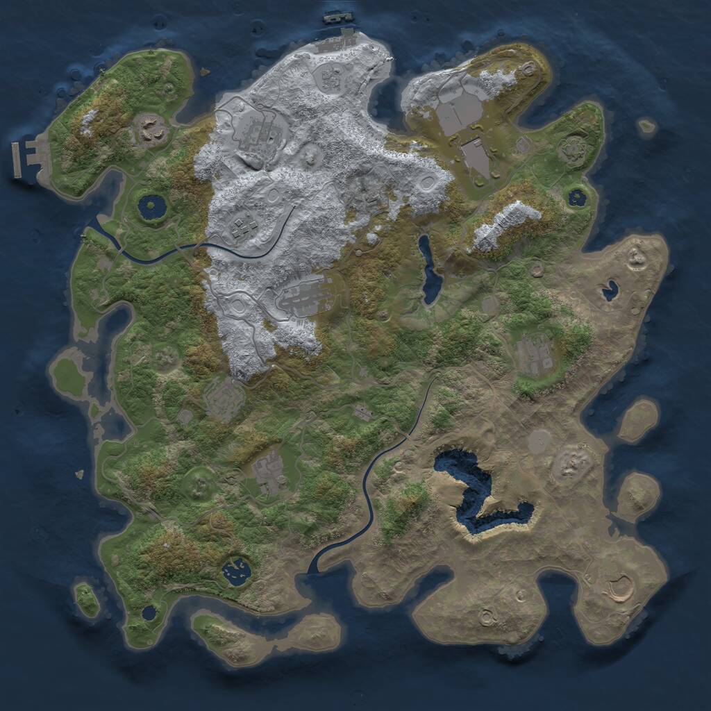 Rust Map: Procedural Map, Size: 4000, Seed: 40400, 15 Monuments