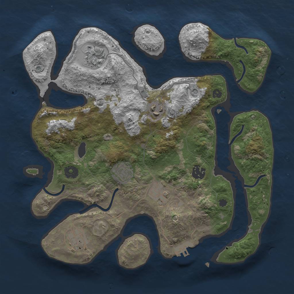 Rust Map: Procedural Map, Size: 3200, Seed: 1656985563, 10 Monuments