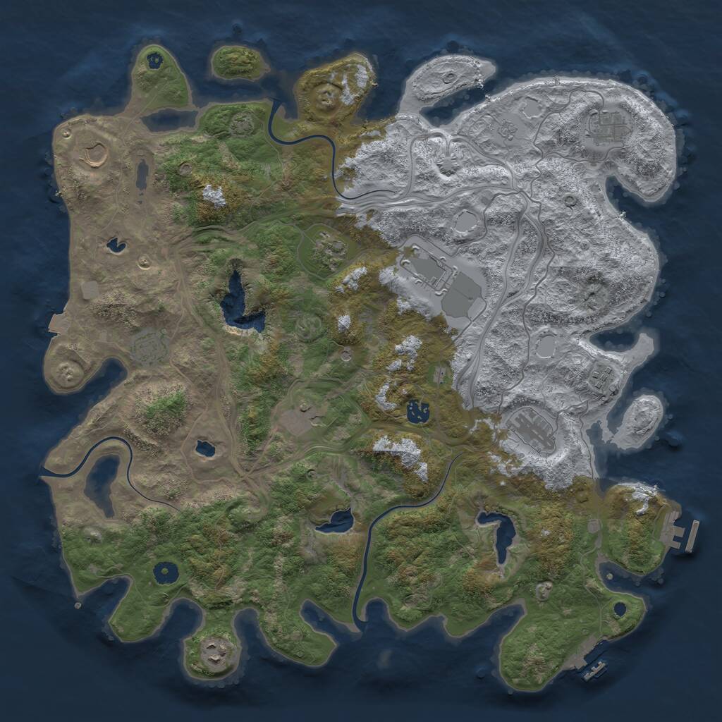 Rust Map: Procedural Map, Size: 4500, Seed: 782727845, 16 Monuments
