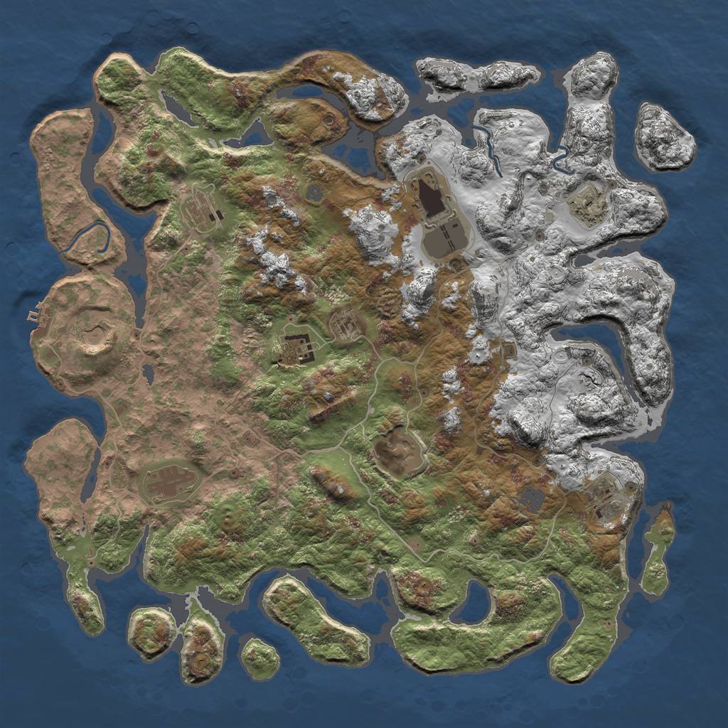 Rust Map: Procedural Map, Size: 4500, Seed: 782727845, 15 Monuments