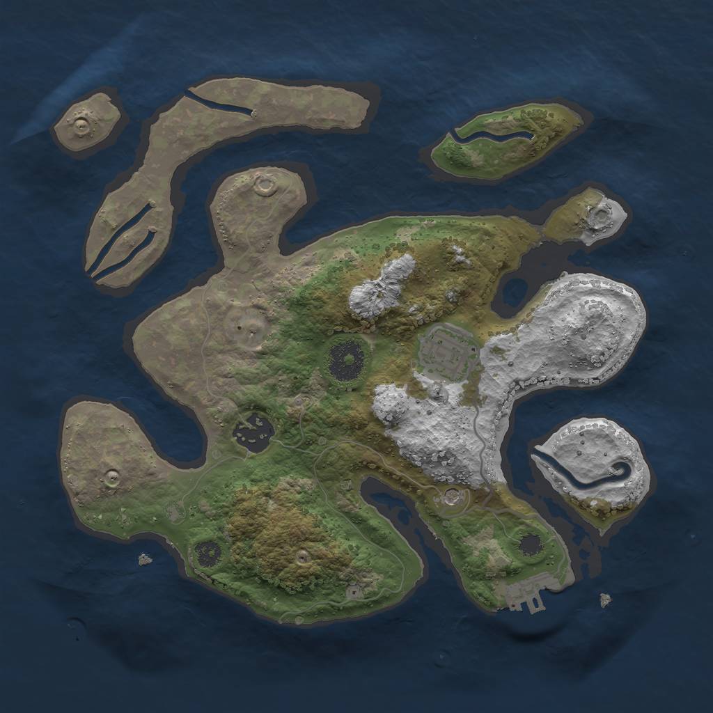 Rust Map: Procedural Map, Size: 2800, Seed: 50500, 6 Monuments