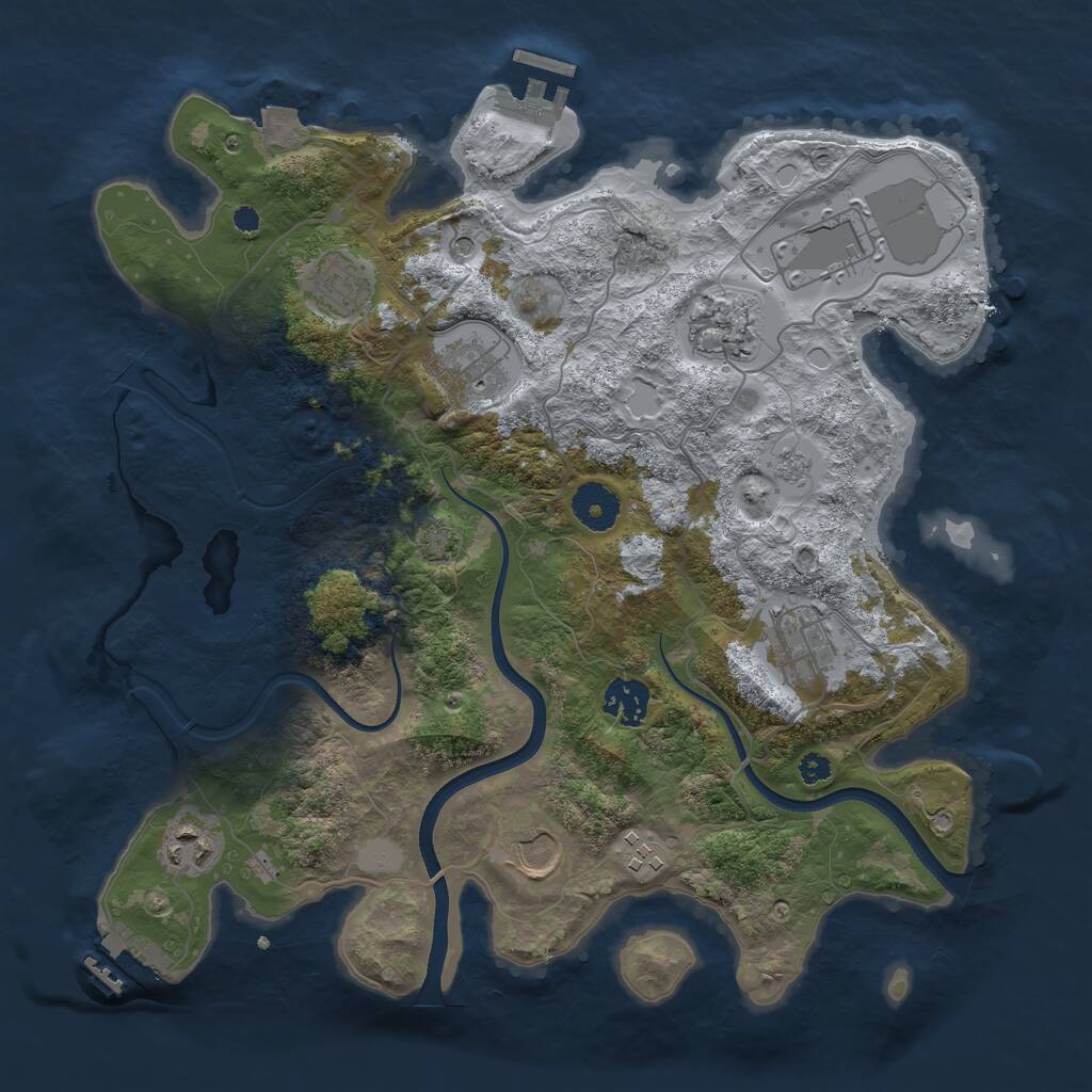 Rust Map: Procedural Map, Size: 3500, Seed: 81829901, 15 Monuments