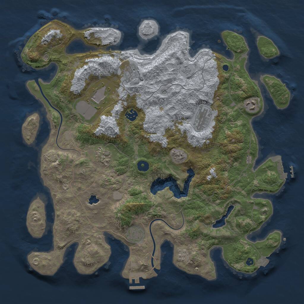 Rust Map: Procedural Map, Size: 4000, Seed: 286, 14 Monuments