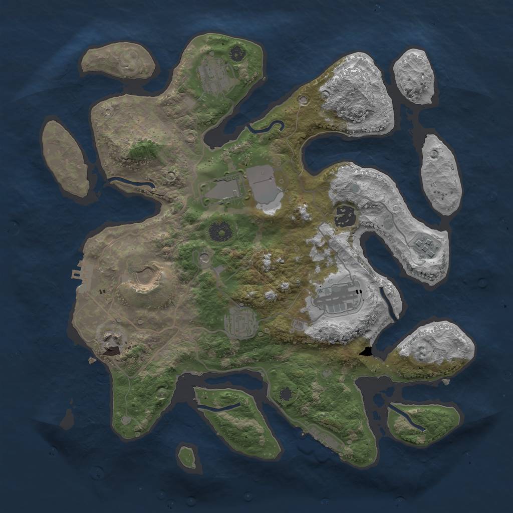 Rust Map: Procedural Map, Size: 3500, Seed: 810310, 13 Monuments