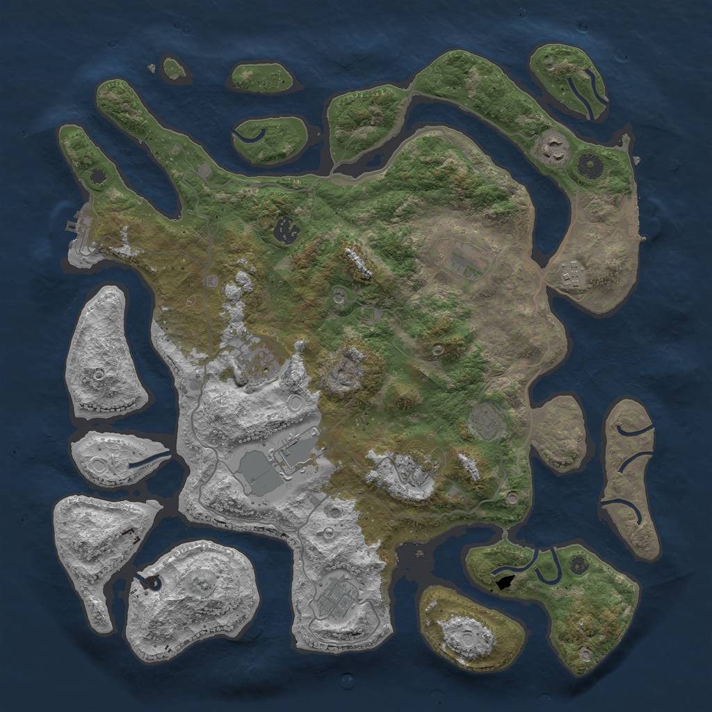 Rust Map: Procedural Map, Size: 4200, Seed: 22828932, 17 Monuments