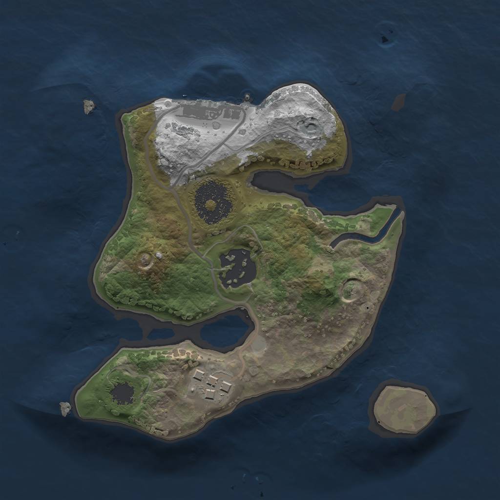 Rust Map: Procedural Map, Size: 1900, Seed: 54654, 5 Monuments